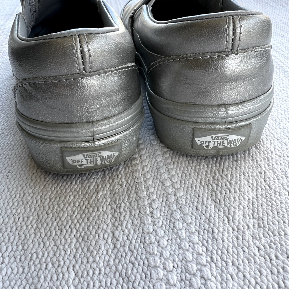 Vans Silver Slip-On Sneakers